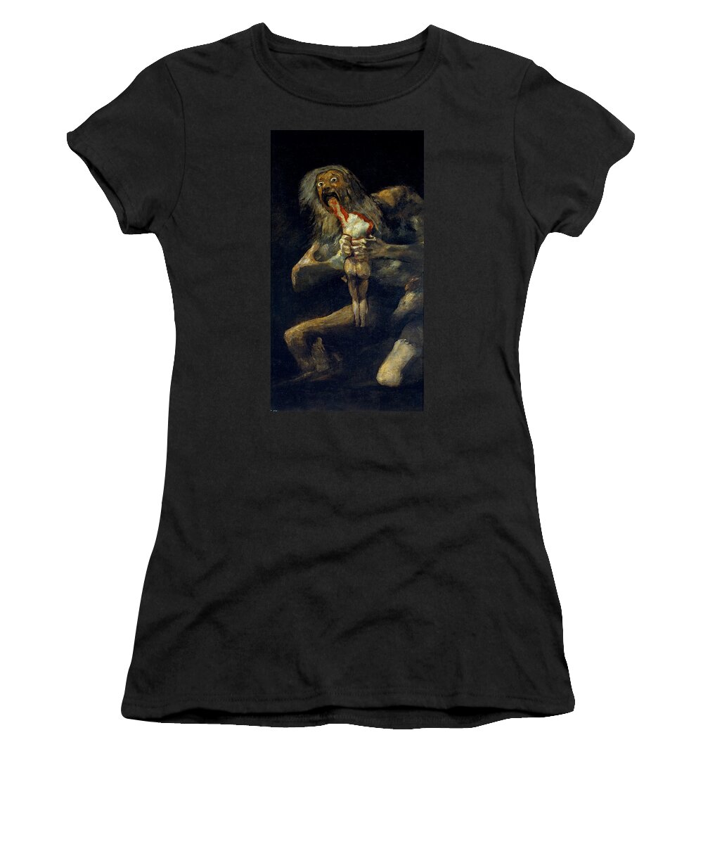 Saturn Devouring His Son Women's T-Shirt featuring the painting Saturn Devouring His Son by Francisco Goya
