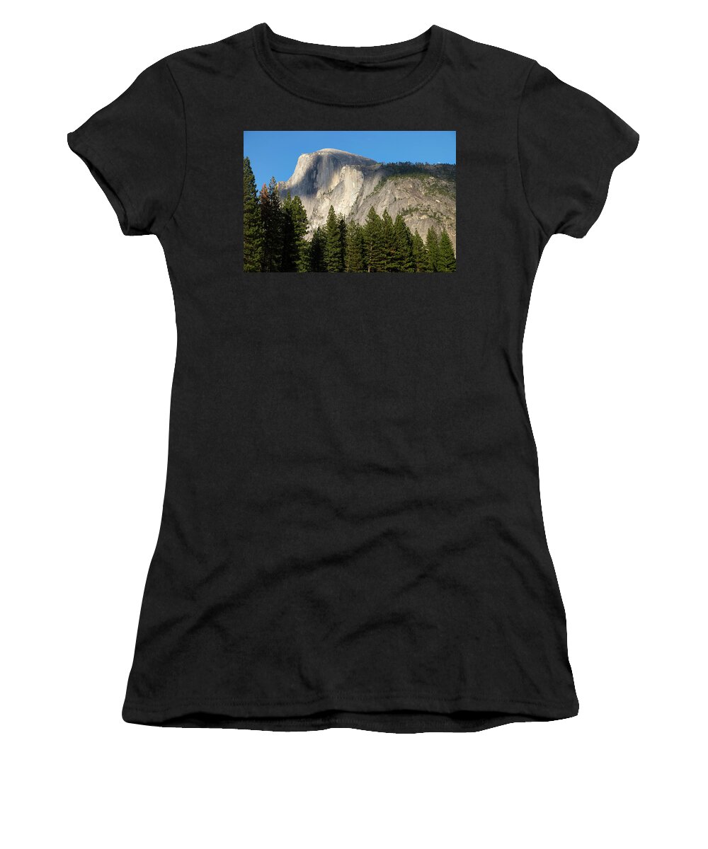 Half Dome Women's T-Shirt featuring the photograph Scenic View Of Half Dome From Yosemite by Gina Bringman