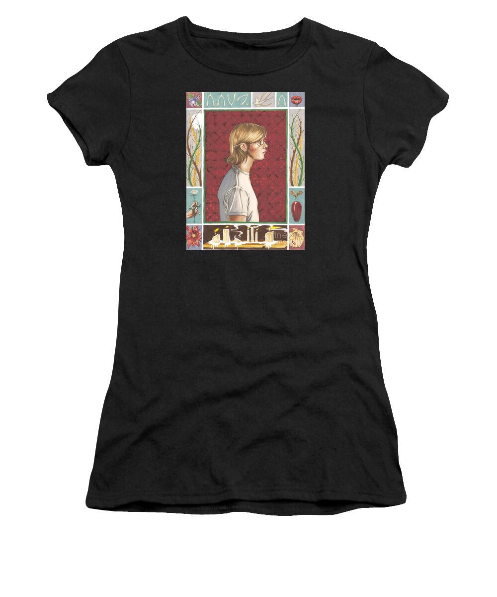 Self-portrait Women's T-Shirt featuring the painting Self Portrait of the Artist 1977 by William Hart McNichols