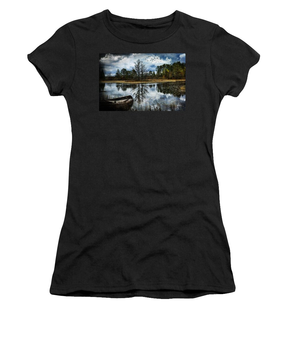 Evie Women's T-Shirt featuring the photograph Seney and the Rowboat by Evie Carrier