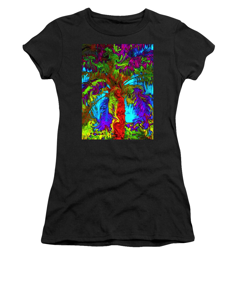 Trees Women's T-Shirt featuring the digital art Shade Trees on Venus by Alec Drake