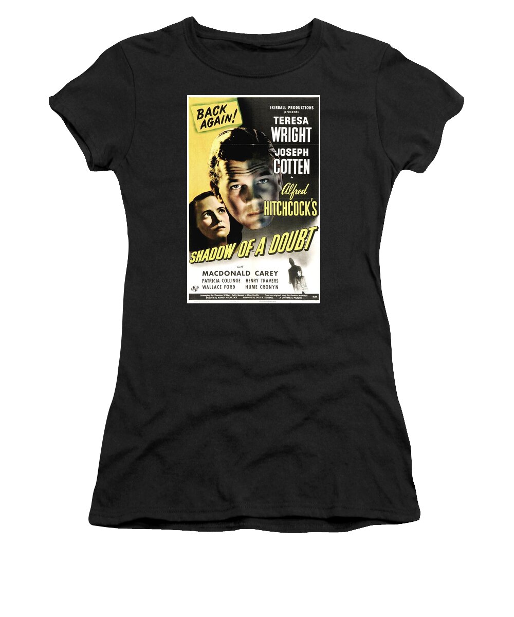 Movie Poster Women's T-Shirt featuring the photograph Shadow of a Doubt - 1943 by Georgia Clare