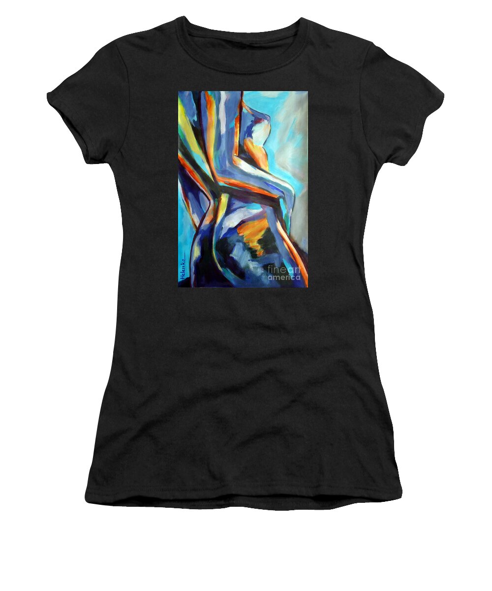 Nude Figures Women's T-Shirt featuring the painting Shine by Helena Wierzbicki