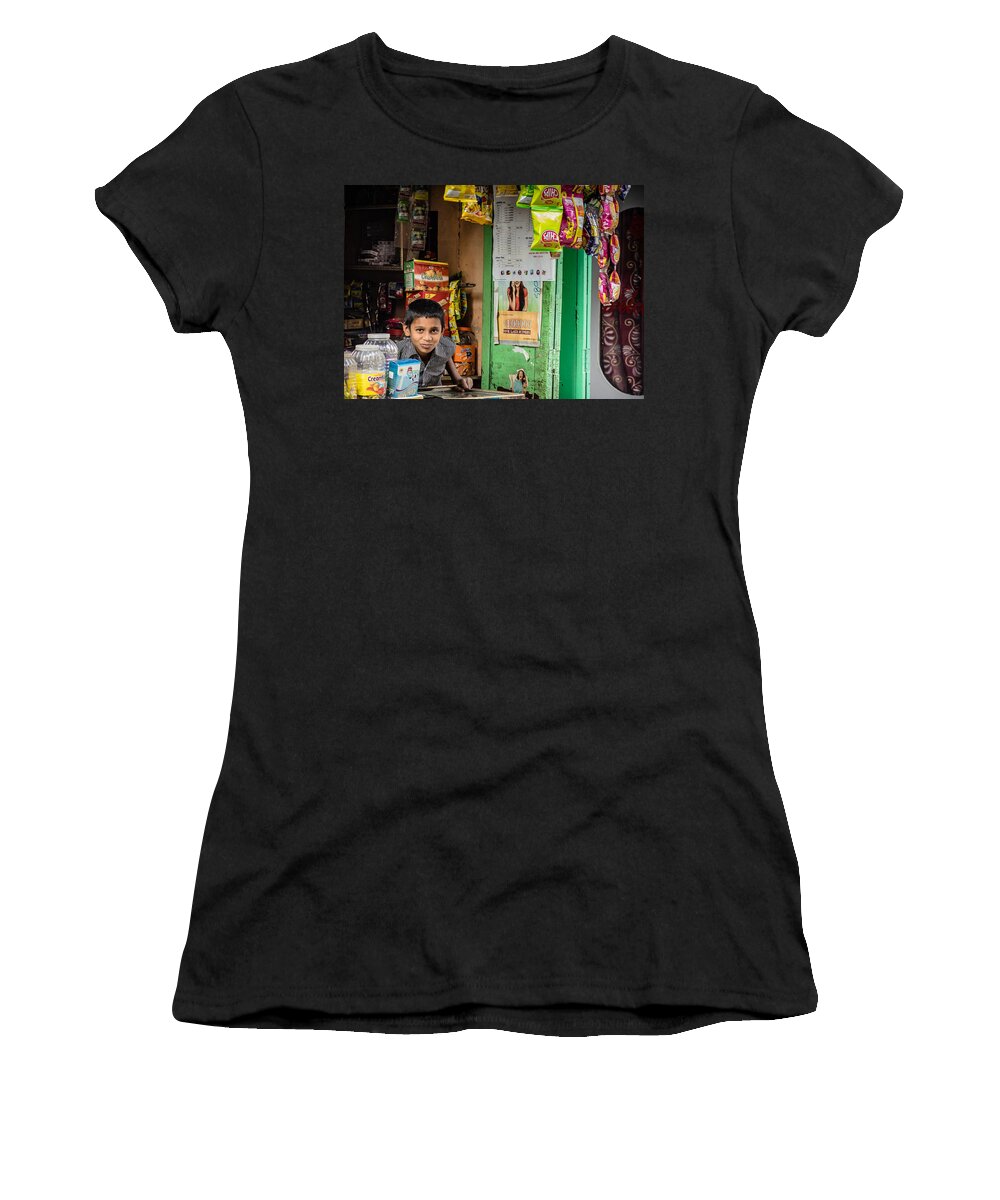 India Women's T-Shirt featuring the photograph Shop Keep by Scott Wyatt