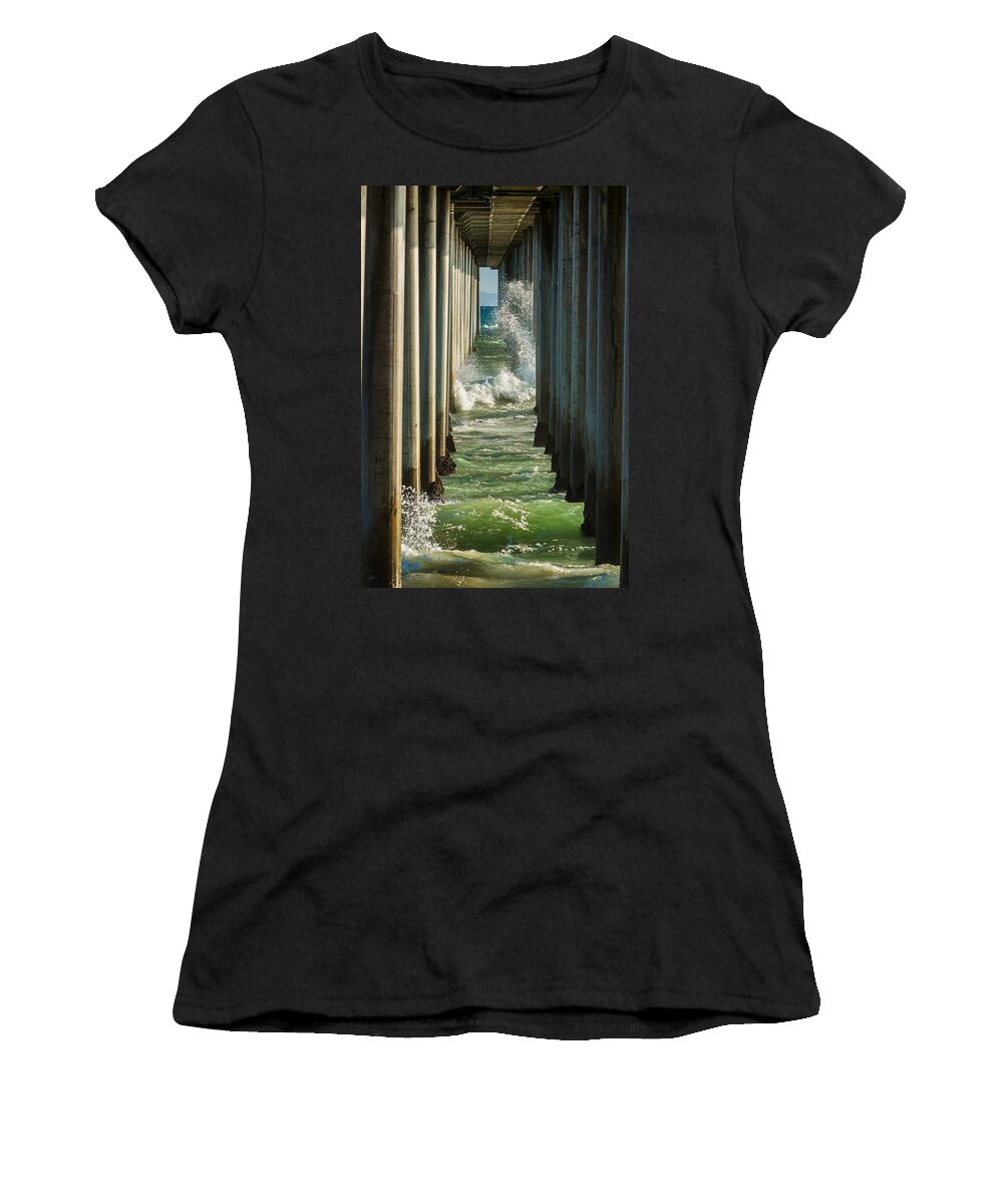 Pier Women's T-Shirt featuring the photograph Sign Wave by Scott Campbell