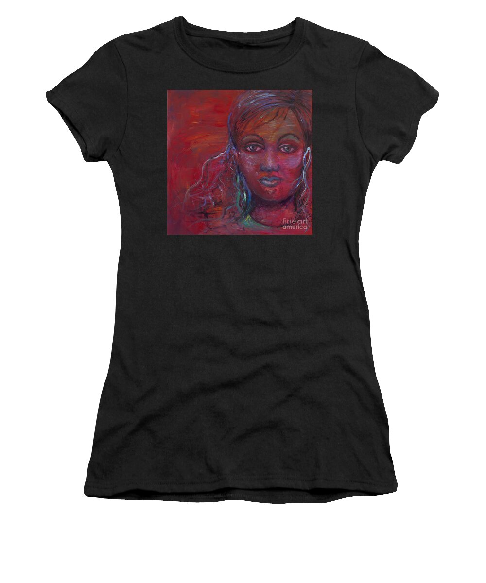 Abuse Women's T-Shirt featuring the painting Silent Suffering by Nadine Rippelmeyer