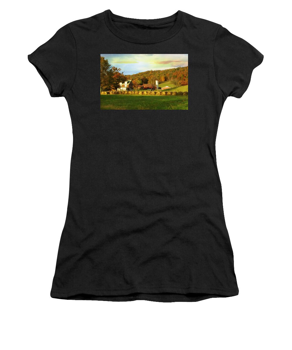 Fall Women's T-Shirt featuring the photograph Small Farm by Lisa Lambert-Shank