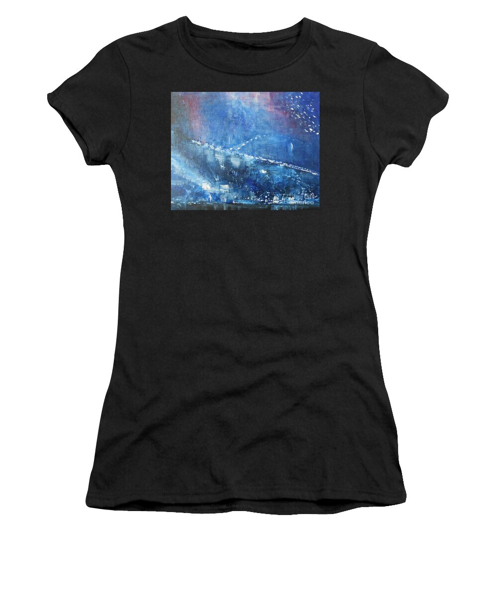 Abstract Women's T-Shirt featuring the painting Smoking Bridge 2 by Jane See