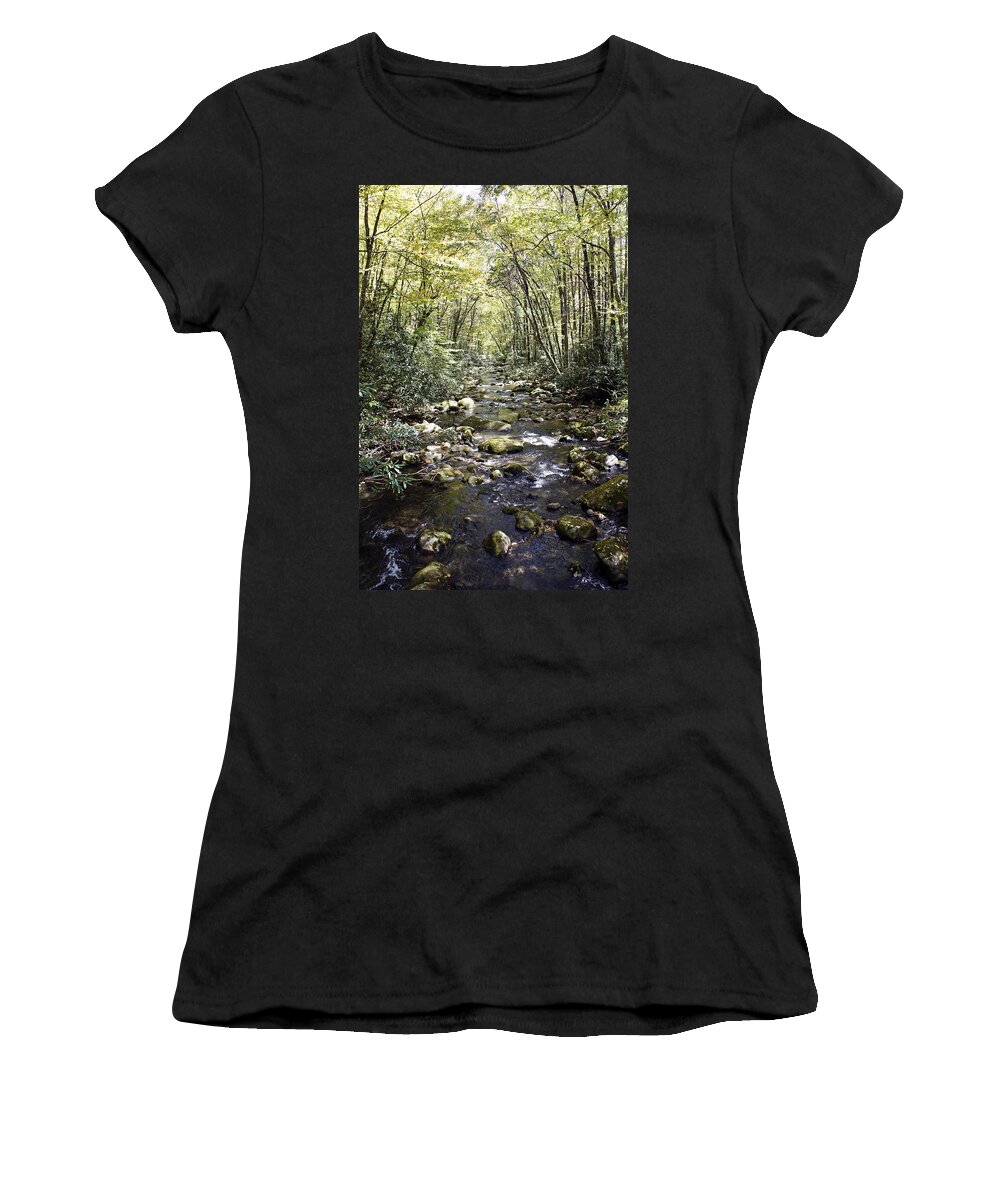 River Women's T-Shirt featuring the photograph Smoky Mountain River by Laurie Perry