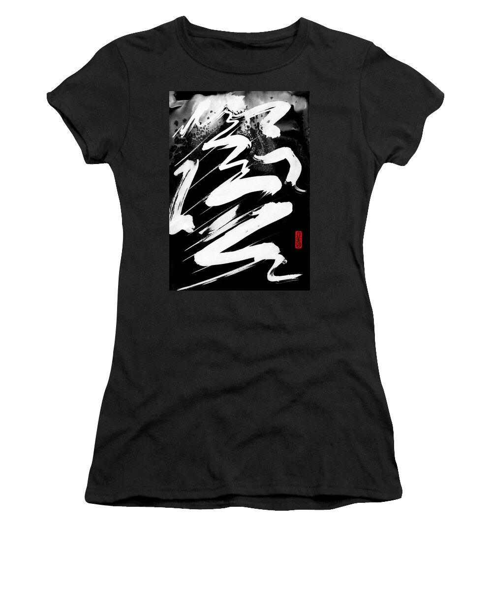 Oriental Women's T-Shirt featuring the painting Snow-Clad Mountain Inverted by Hakon Soreide