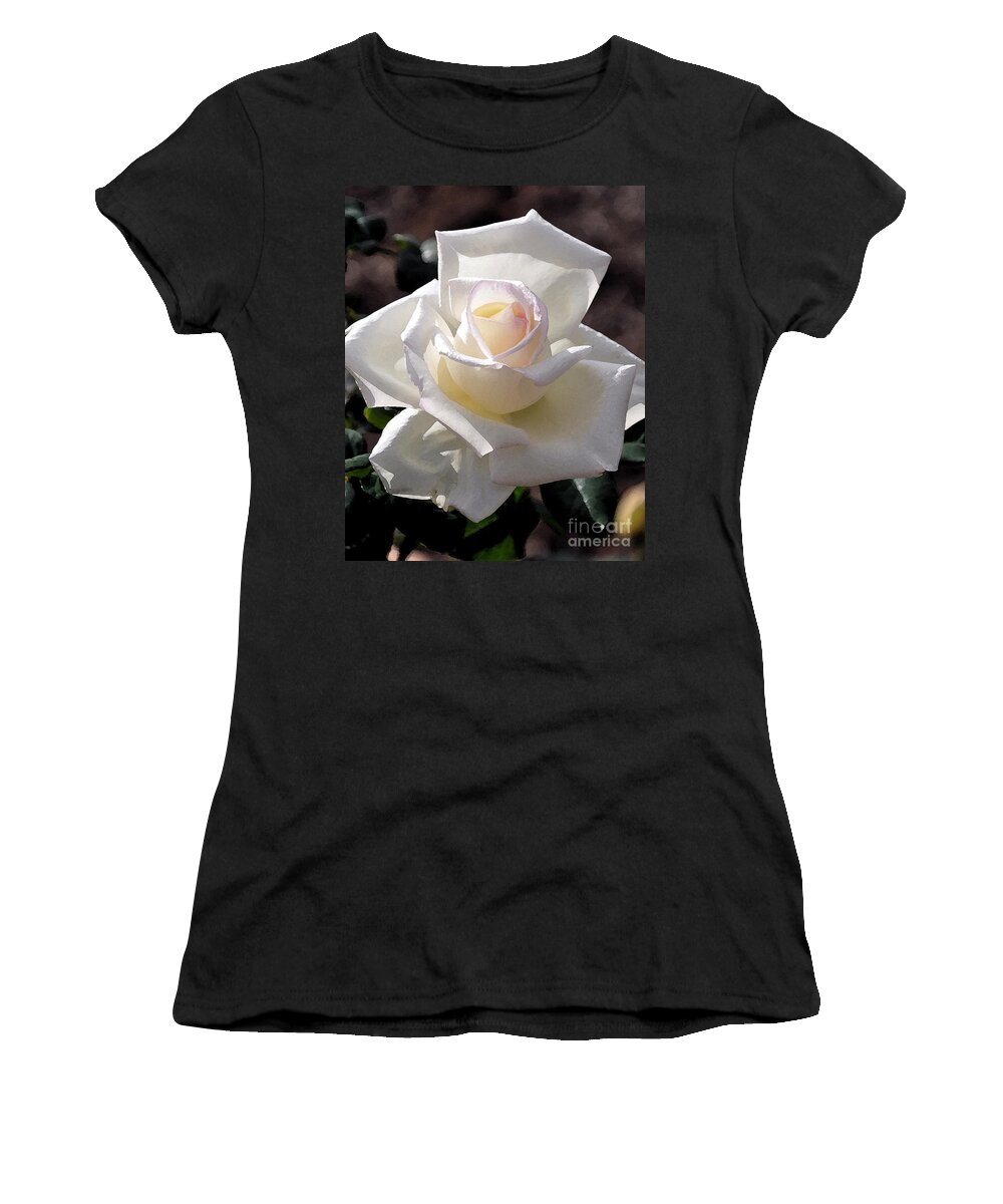 Rose Women's T-Shirt featuring the digital art White Rose Bloom by Kirt Tisdale