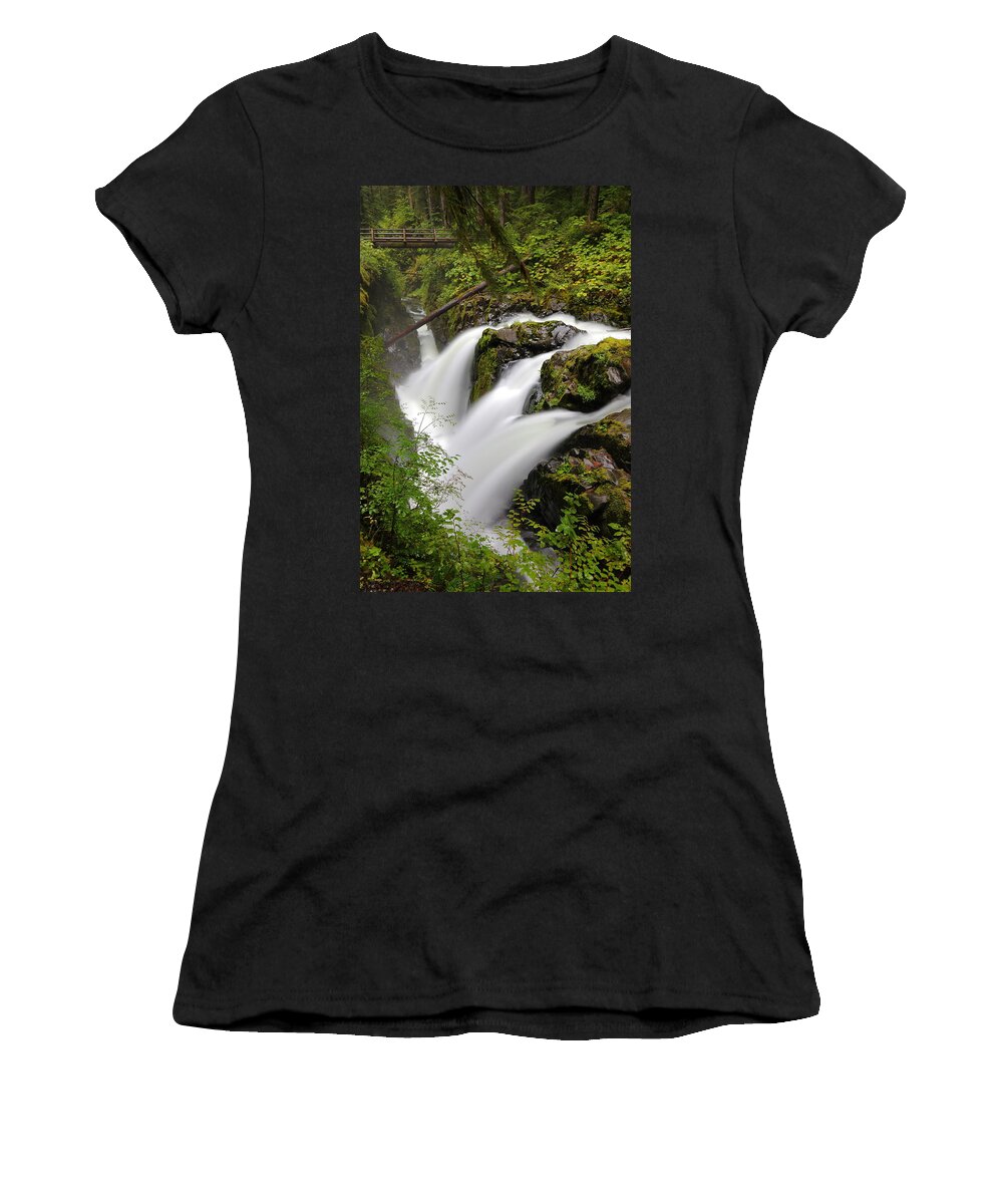 Waterfall Women's T-Shirt featuring the photograph Sol Duc Falls by David Andersen