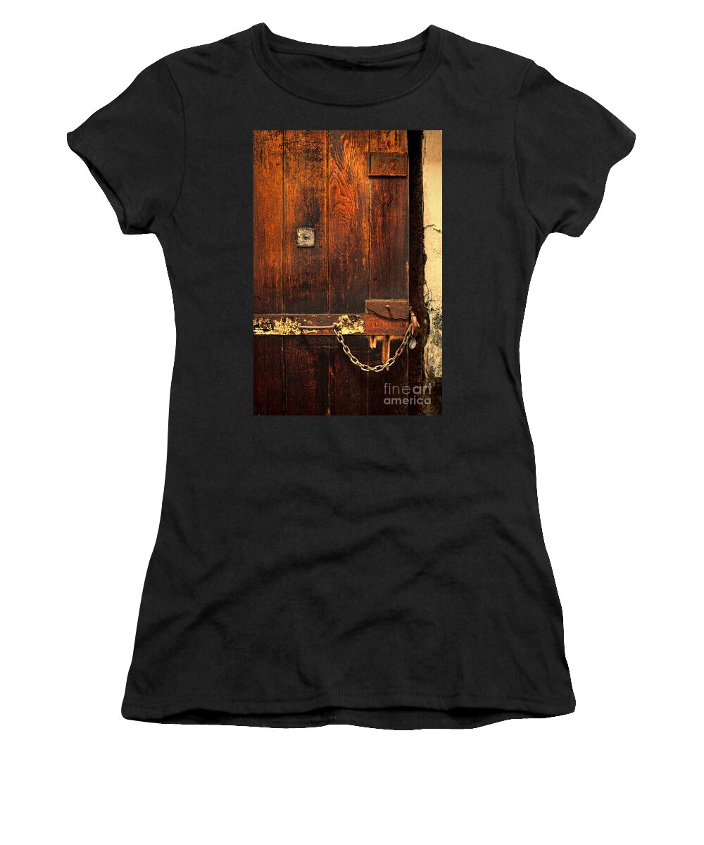 Solitary Women's T-Shirt featuring the photograph Solitary Confinement Door by Jill Battaglia