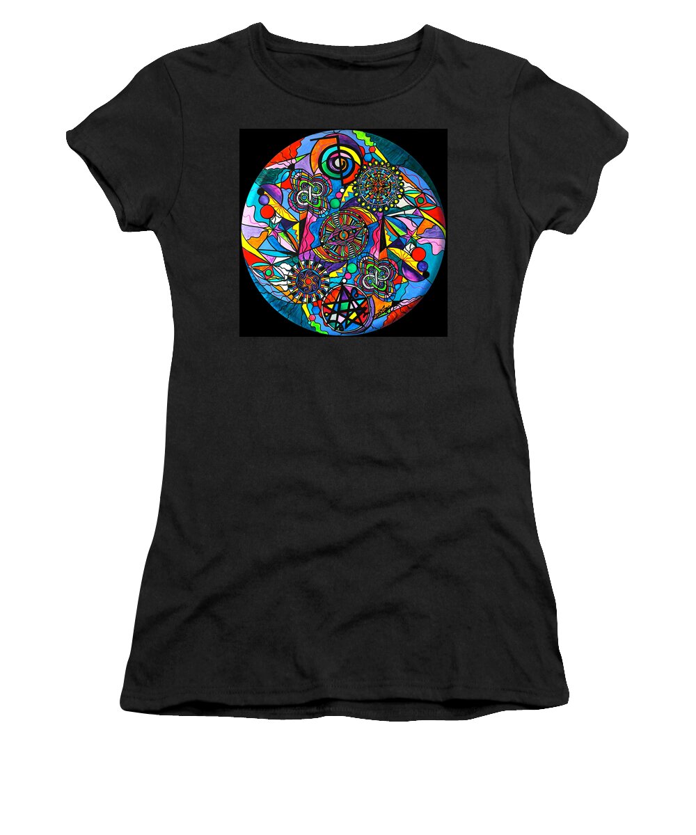 Vibration Women's T-Shirt featuring the painting Soul Retrieval by Teal Eye Print Store