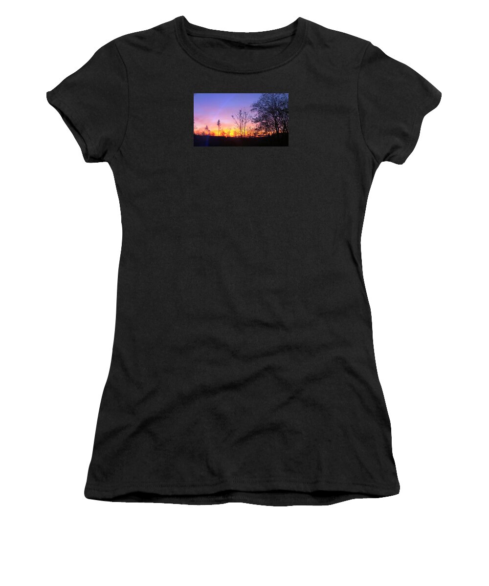 South Rumford Sunset Women's T-Shirt featuring the painting South Rumford Sunset by Mike Breau