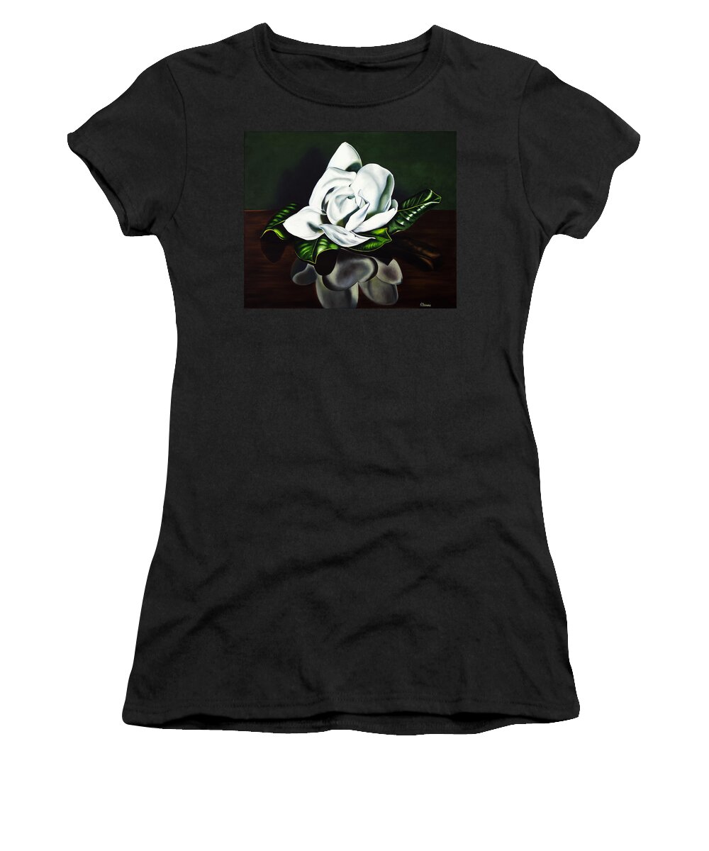 Magnolia Women's T-Shirt featuring the painting Southern Magnolia by Kerri Meehan
