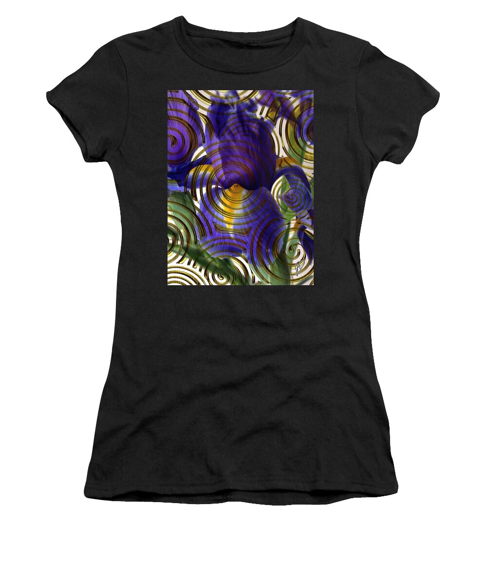 Iris Women's T-Shirt featuring the photograph Spiral Iris by John Duplantis