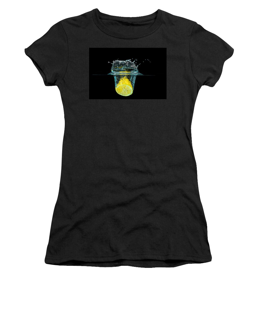 Beverage Women's T-Shirt featuring the photograph Splashing Lemon by Peter Lakomy