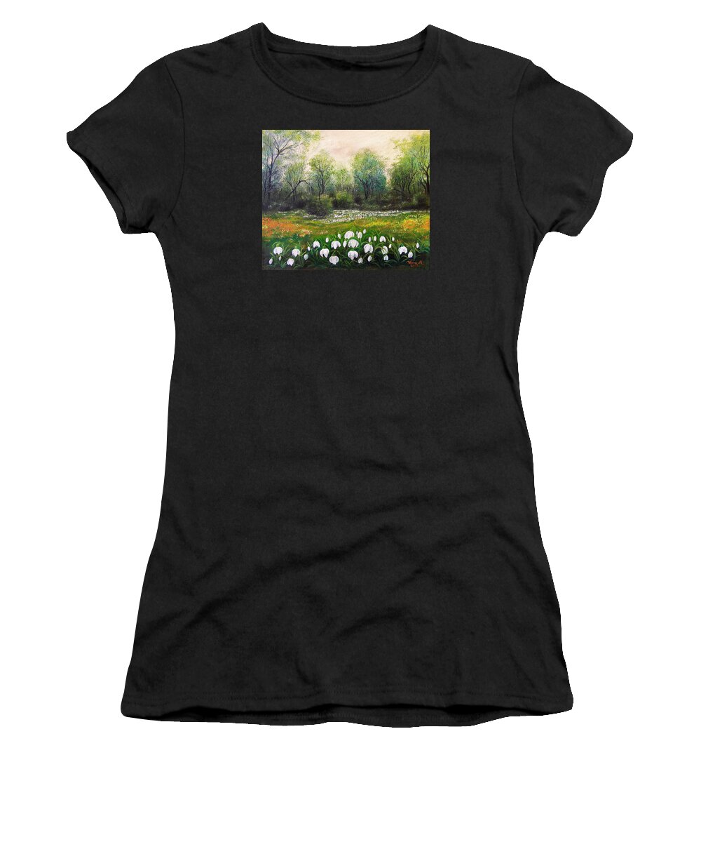 Spring Women's T-Shirt featuring the painting Spring by Vesna Martinjak