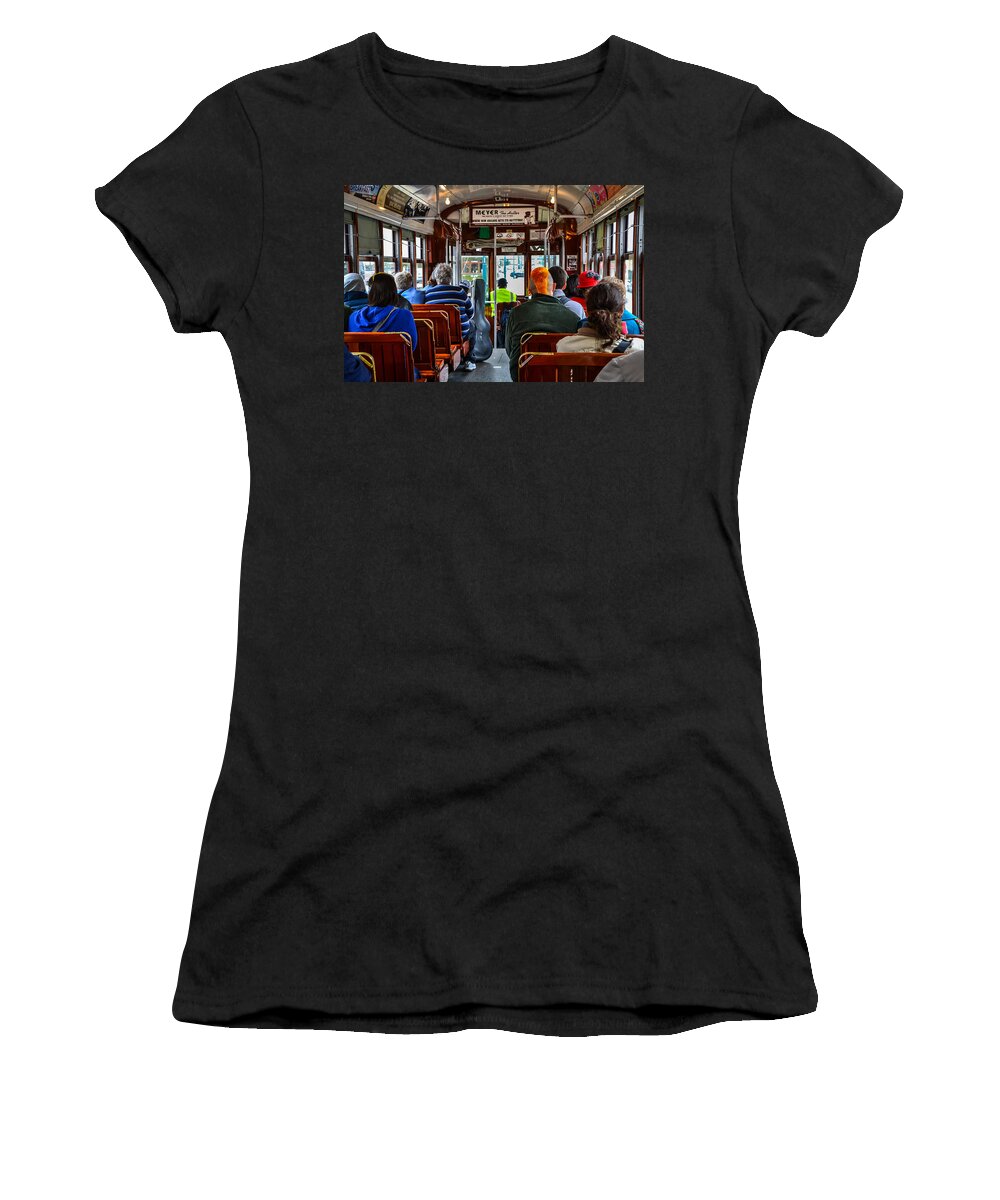 New Orleans Women's T-Shirt featuring the photograph St. Charles Streetcar by Sandy Roe