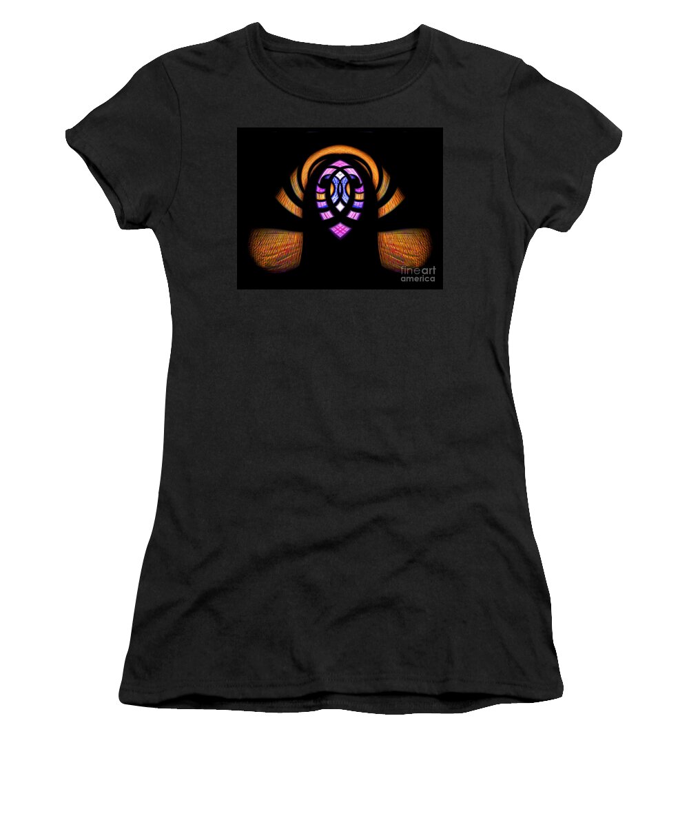 Digital Art Women's T-Shirt featuring the digital art Stained Glass Abstract by Sue Stefanowicz