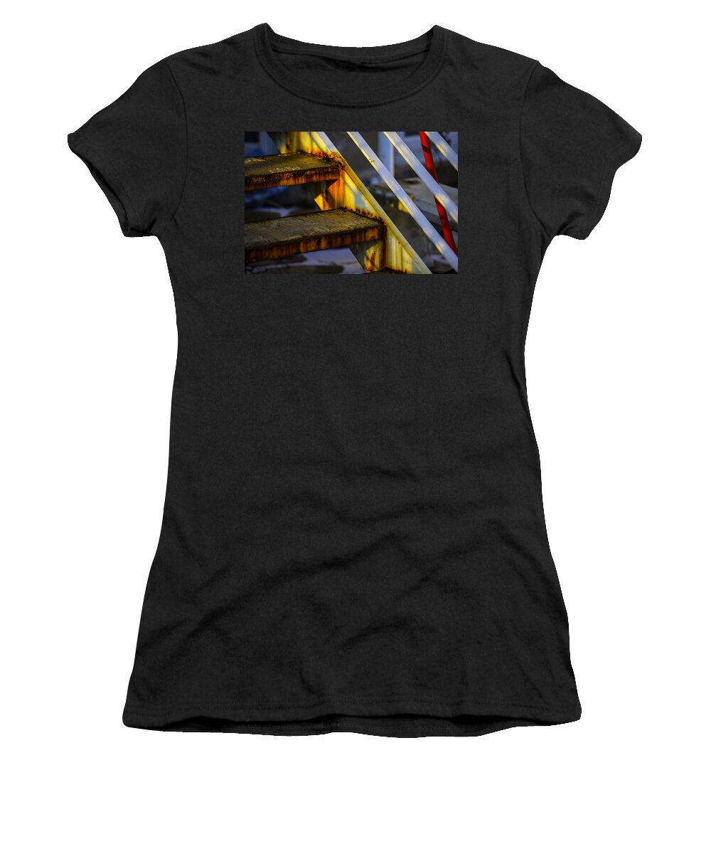  Women's T-Shirt featuring the photograph Stairs of light by Raymond Kunst