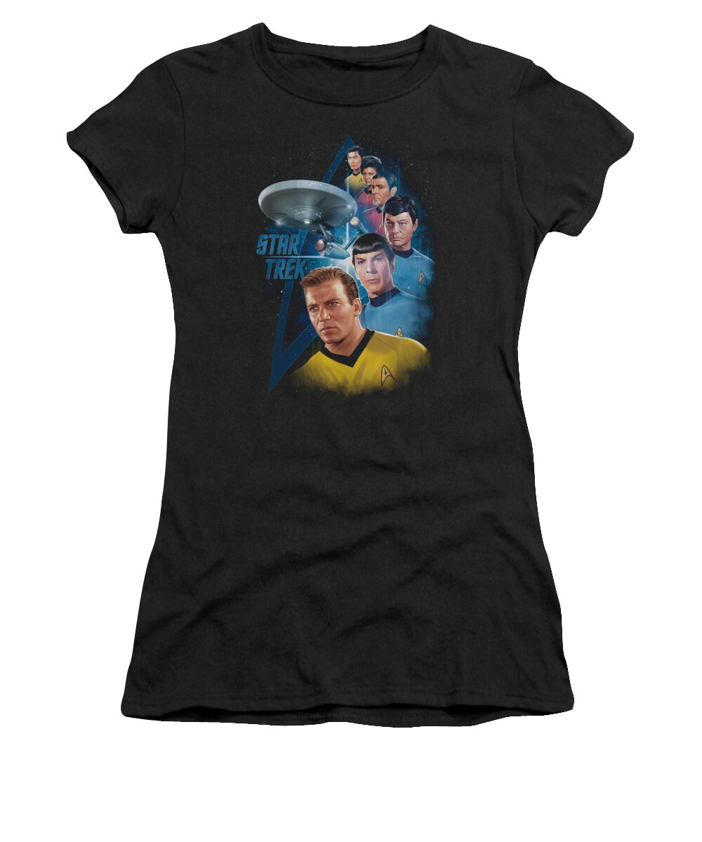 Star Trek Women's T-Shirt featuring the digital art Star Trek - Among The Stars by Brand A
