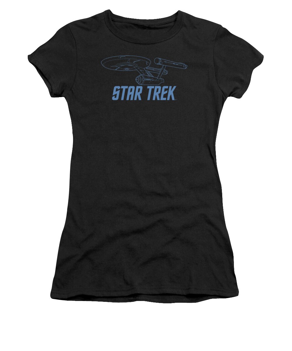 Star Trek Women's T-Shirt featuring the digital art Star Trek - Enterprise Outline by Brand A
