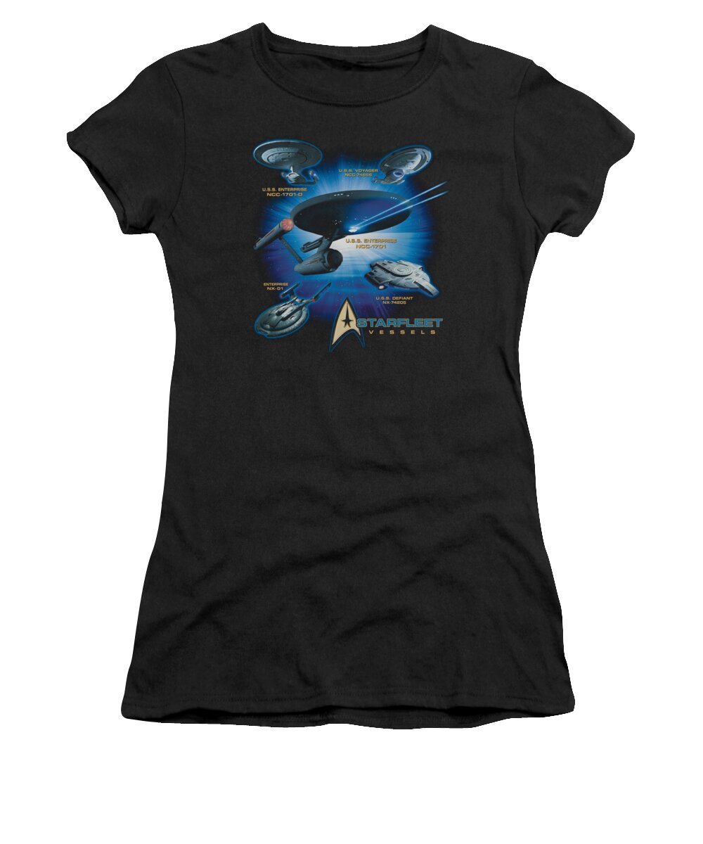 Star Trek Women's T-Shirt featuring the digital art Star Trek - Starfleet Vessels by Brand A