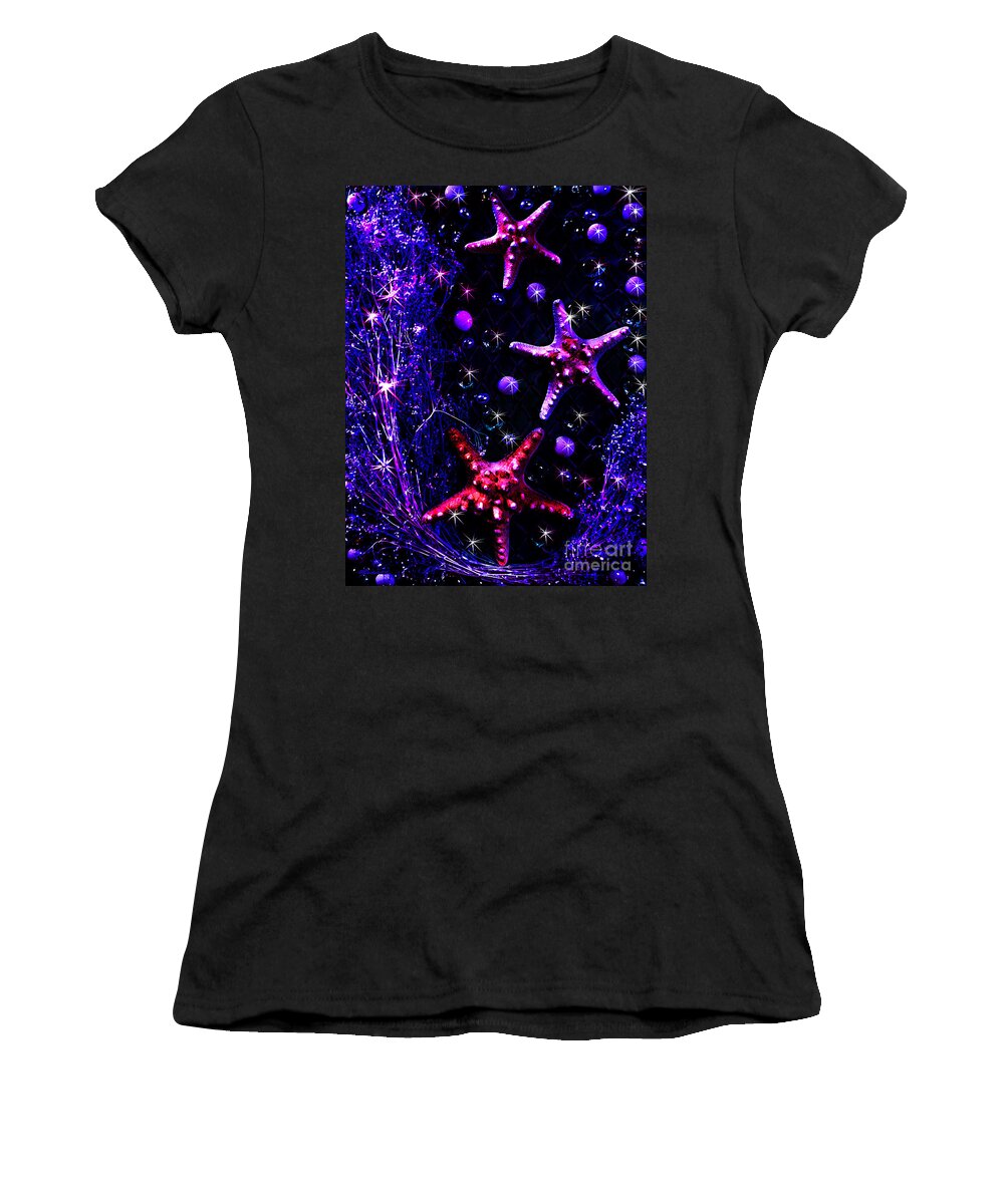 Starfish Galaxy Women's T-Shirt featuring the digital art Starfish Galaxy by Pat Davidson
