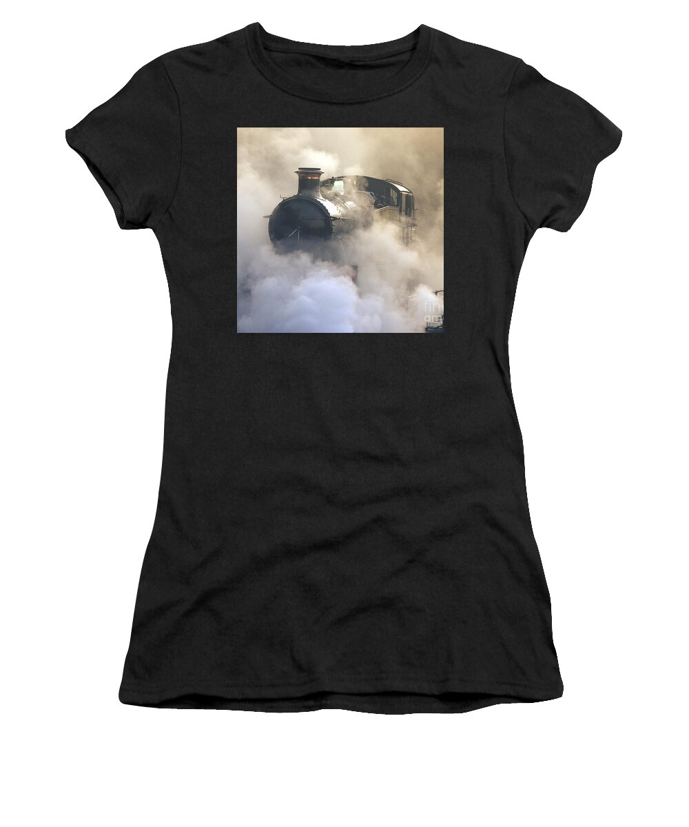 Steam Women's T-Shirt featuring the photograph Steaming at dawn no1 by Tony Mills