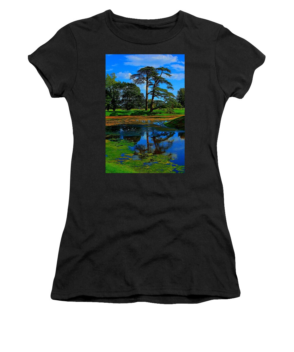 Reflection Women's T-Shirt featuring the photograph Still Lake by Ron Harpham