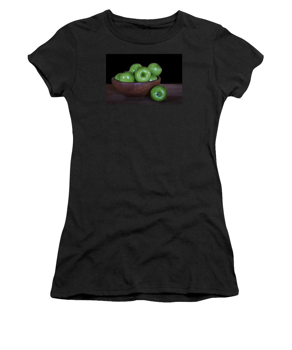Apples Women's T-Shirt featuring the photograph Still Life with Green Apples by Nikolyn McDonald