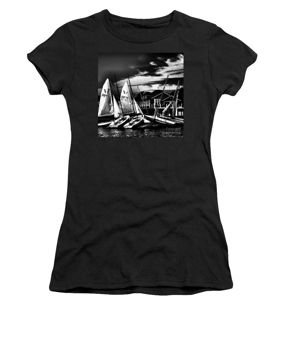 Sailboats Women's T-Shirt featuring the photograph Stockpiled Assets by Robert McCubbin