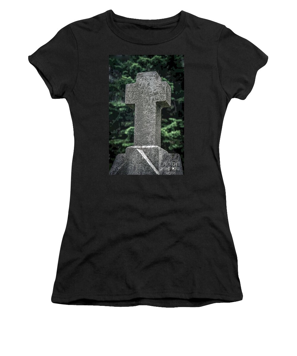 Cross Women's T-Shirt featuring the photograph Stone Cross by Grace Grogan