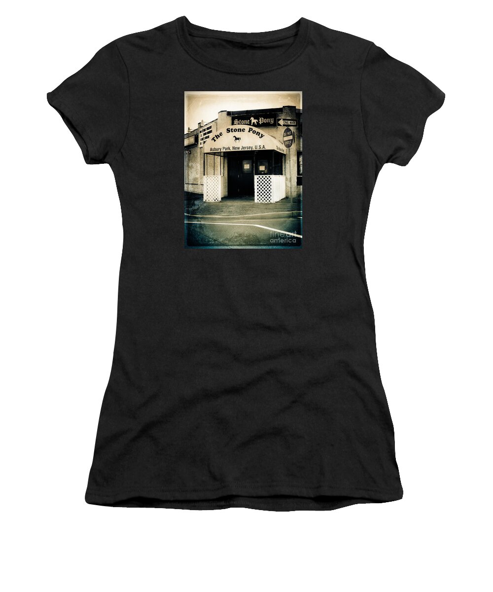 Street Photography Women's T-Shirt featuring the photograph Stone Pony by Colleen Kammerer