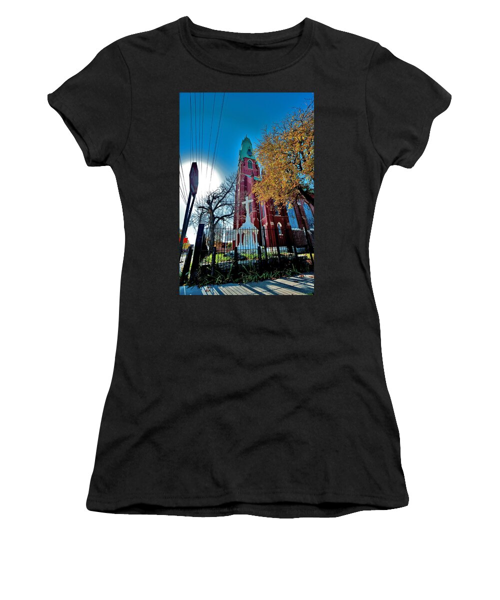 Jesus Christ Women's T-Shirt featuring the photograph Stop And by Steven Dunn