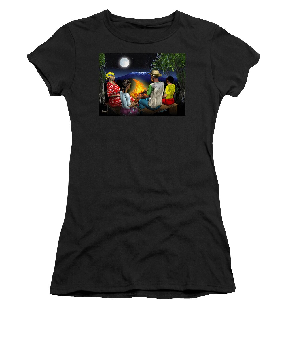 Story Women's T-Shirt featuring the painting Story time by Anthony Mwangi