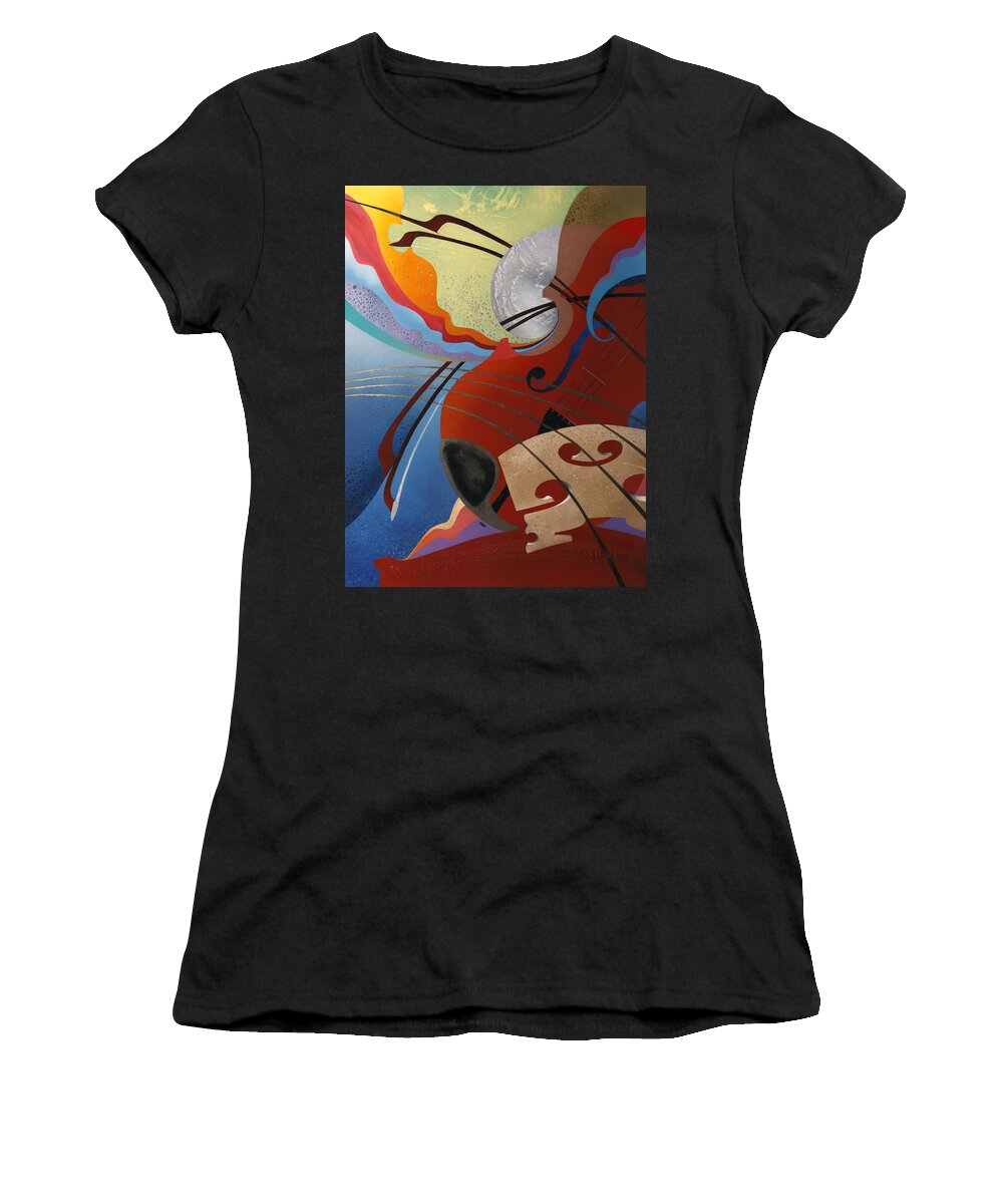 Music Women's T-Shirt featuring the painting String Theory by Fred Chuang
