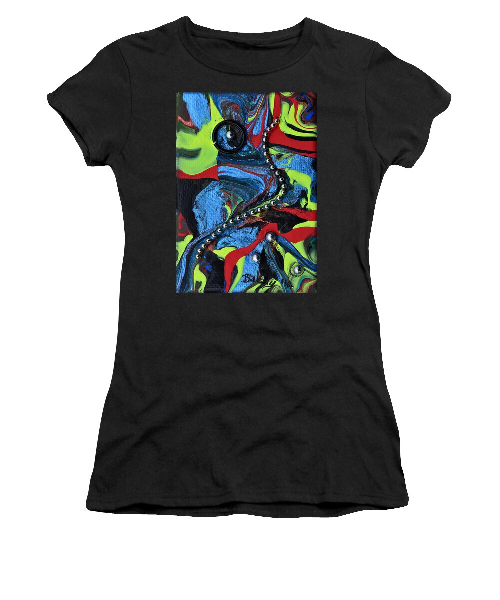 Modern Women's T-Shirt featuring the painting Succumb To Darkness by Donna Blackhall