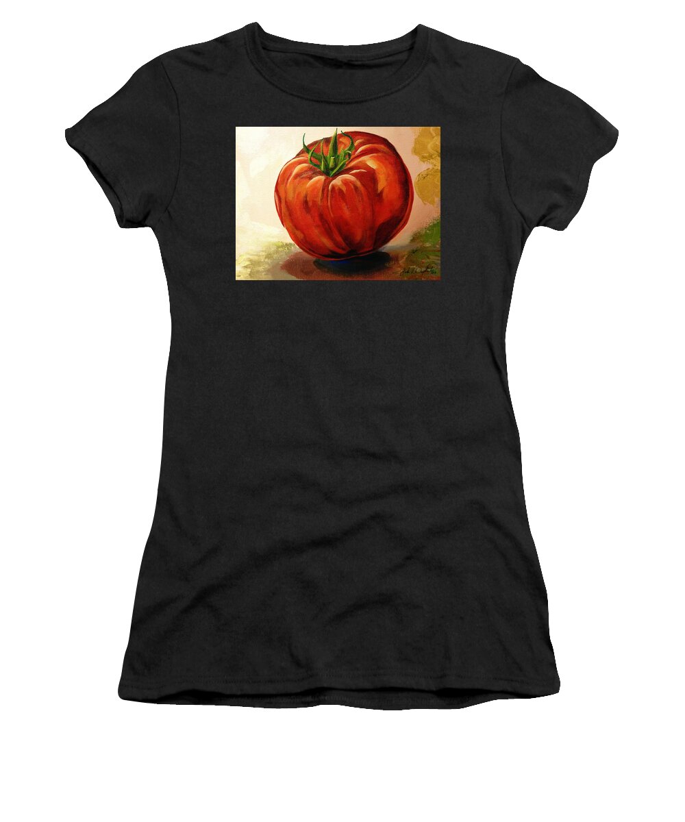 Tomato Women's T-Shirt featuring the painting Summer Fruit by John Duplantis