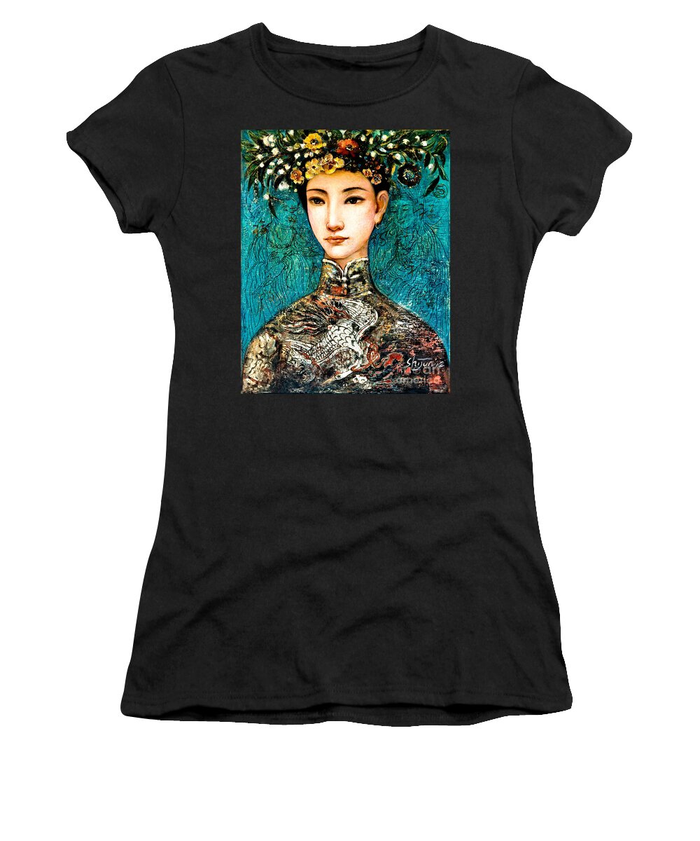 Shijun Women's T-Shirt featuring the painting Summer II by Shijun Munns