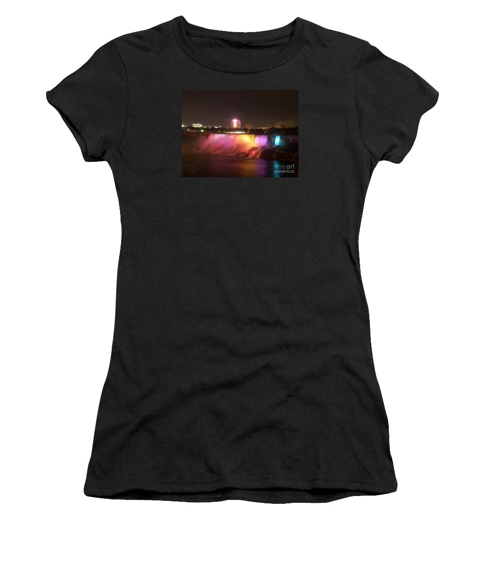 Niagara Women's T-Shirt featuring the photograph Summer Night in Niagara Falls by Lingfai Leung