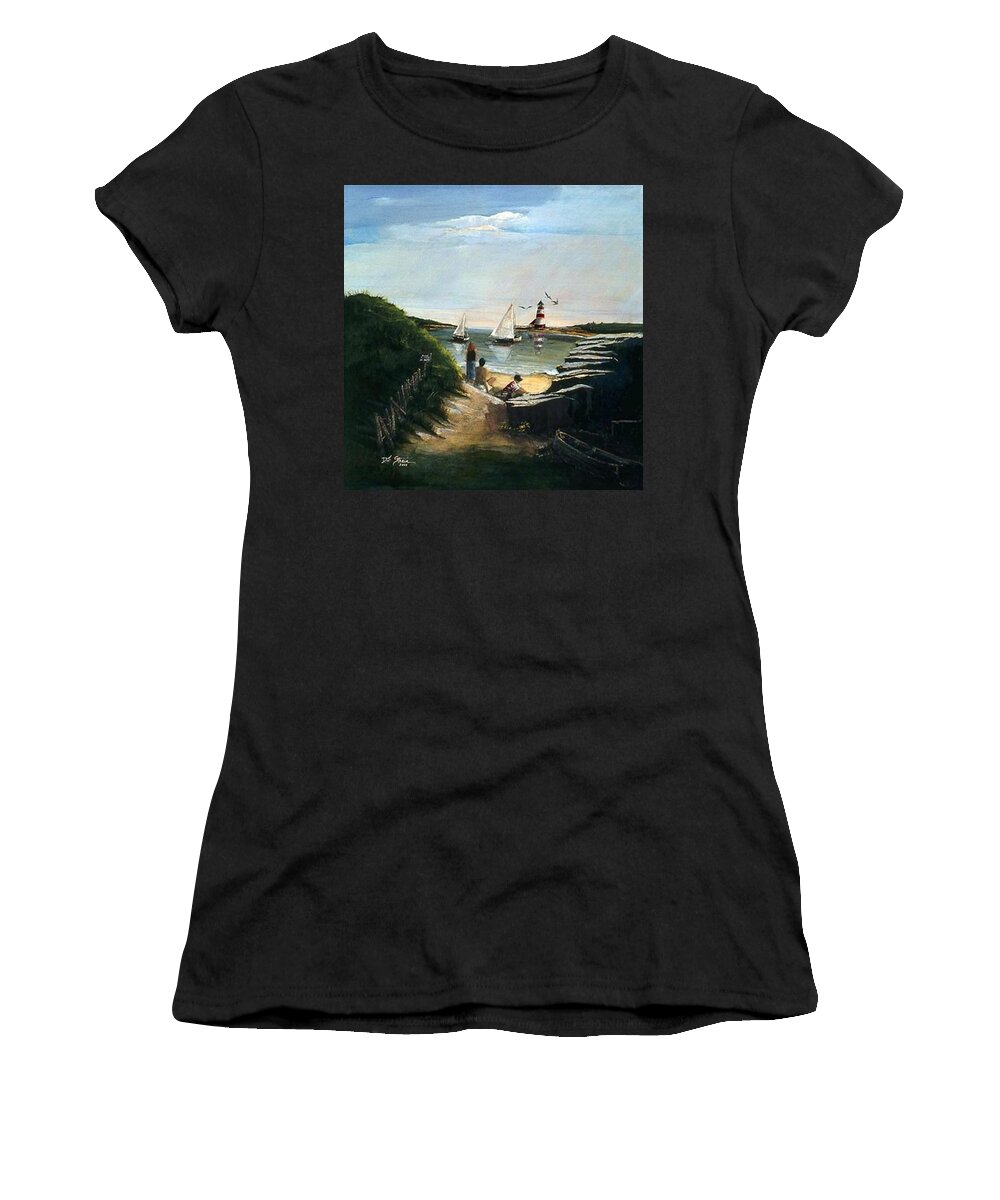 Ocean Women's T-Shirt featuring the painting Summer's End by Diane Strain