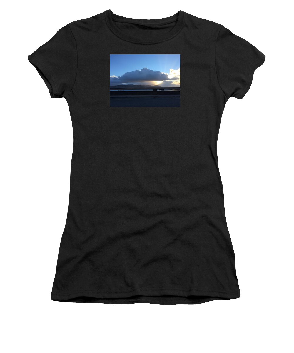 Sun Women's T-Shirt featuring the photograph Sunbeams over Conwy by Christopher Rowlands
