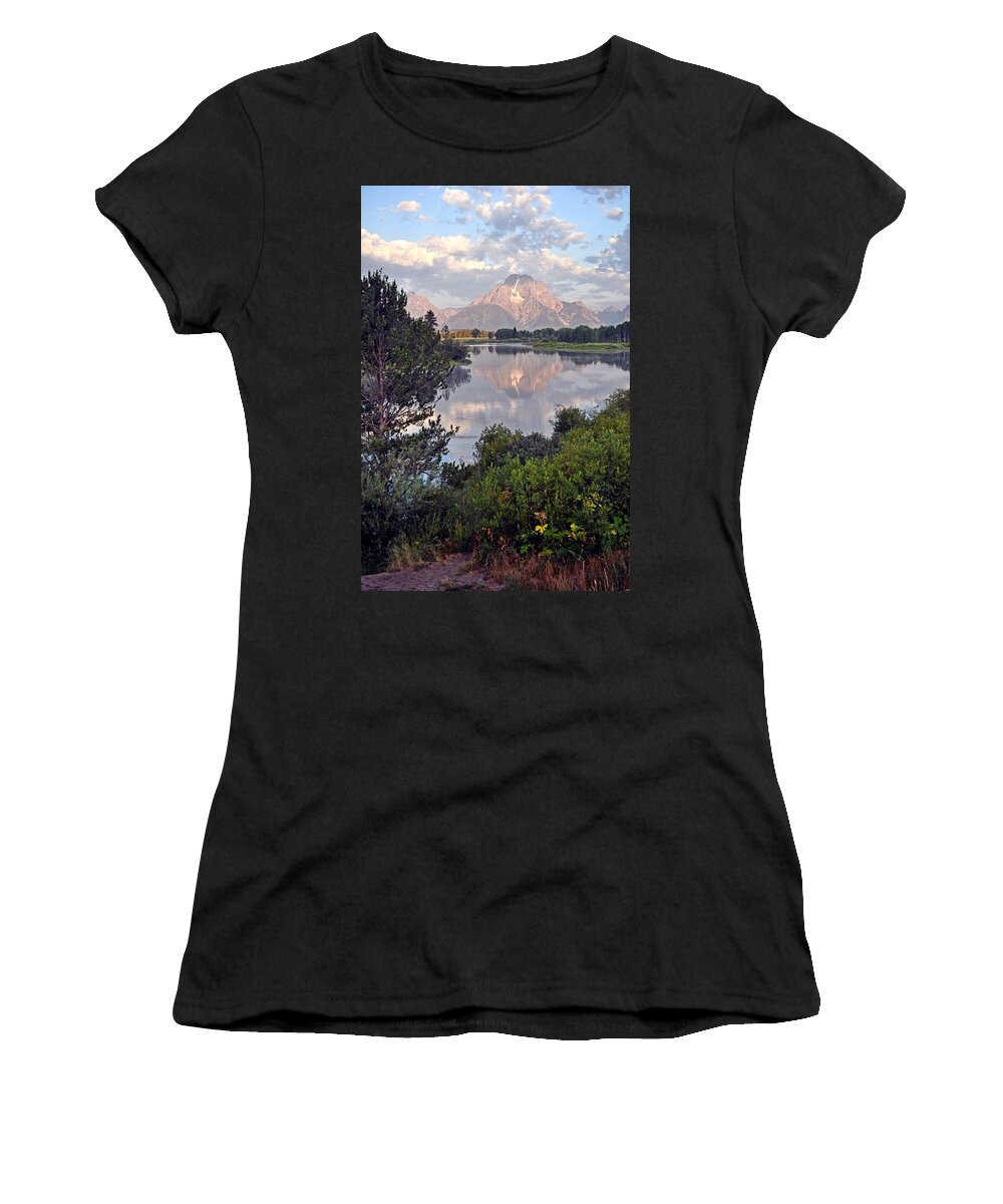 Grand Teton National Park Women's T-Shirt featuring the photograph Sunrise at Oxbow Bend 3 by Marty Koch