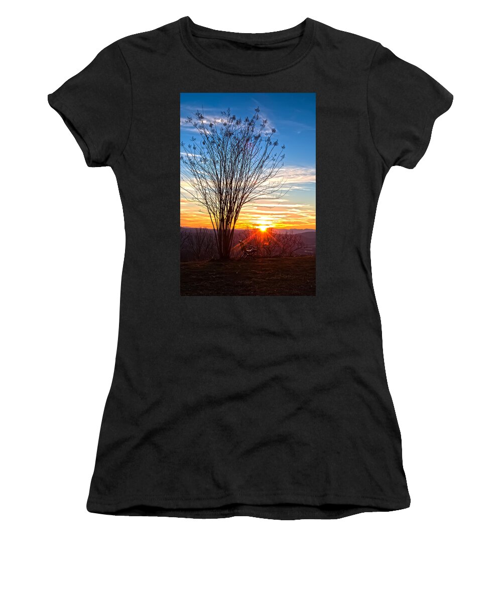 Sunset Women's T-Shirt featuring the photograph Sunset at Jump Off Rock by John Haldane