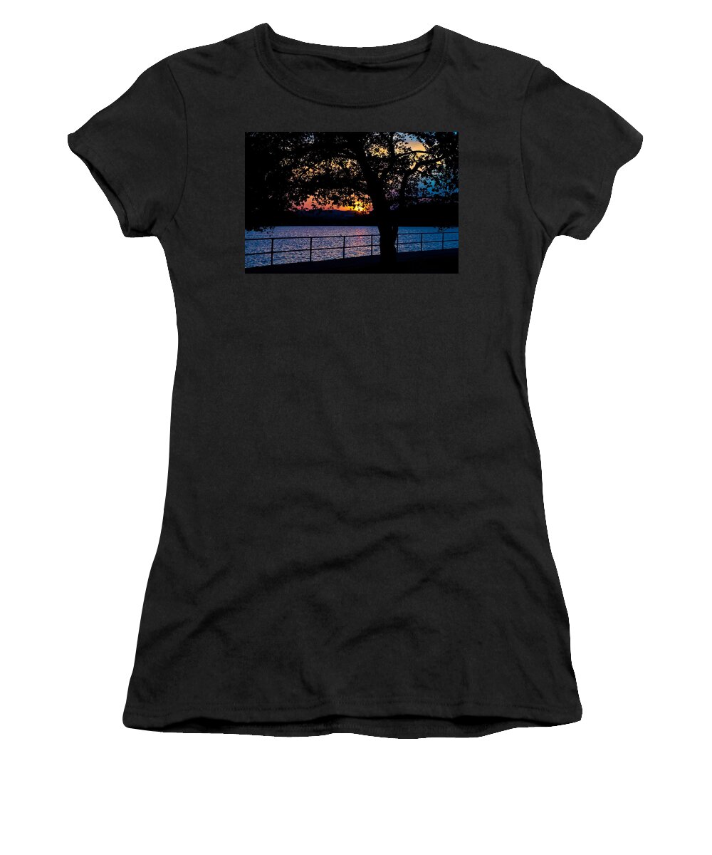 America Women's T-Shirt featuring the photograph Sunset at Washington's Tidal Basin by Mitchell R Grosky