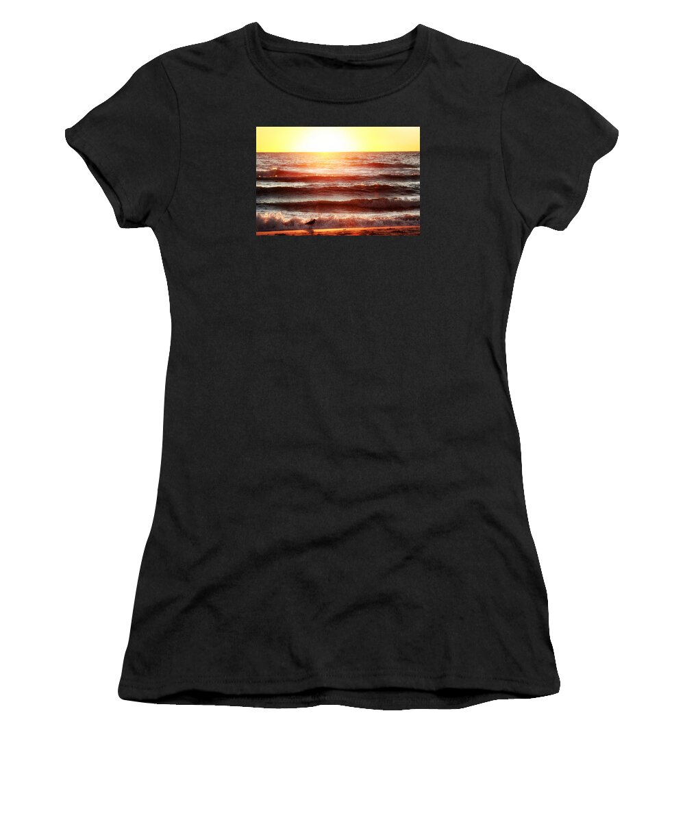Sunset Women's T-Shirt featuring the photograph Sunset Beach by Daniel George