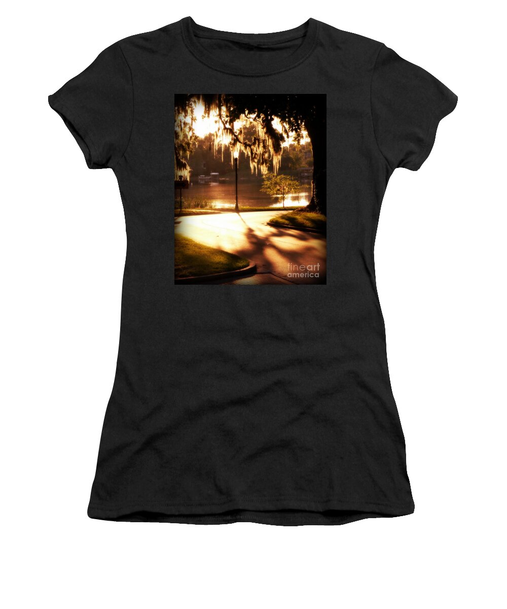 Silhouette Women's T-Shirt featuring the digital art Sunset on Lake Mizell by Valerie Reeves